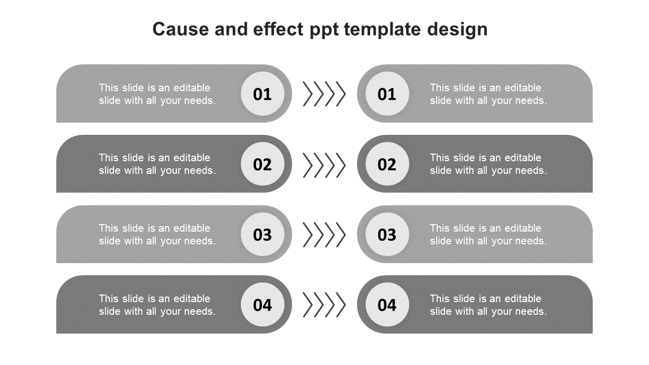 cause and effect ppt template design-grey